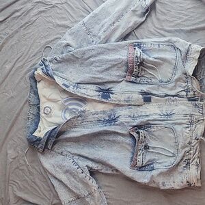 Vintage Acid Wash Long Denim Jacket